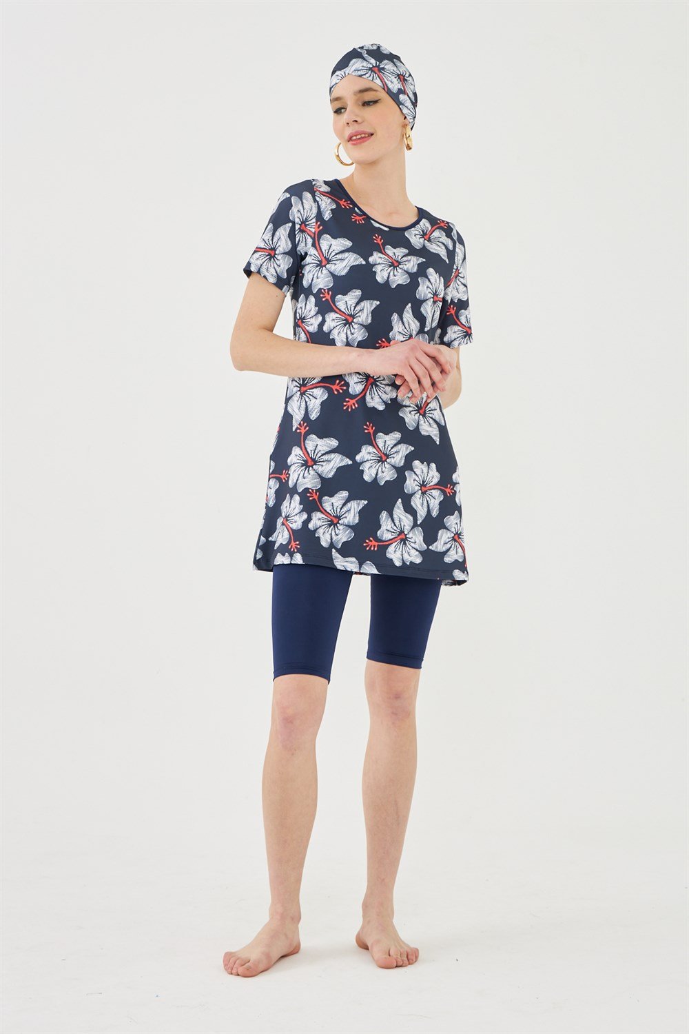 Kısa Kollu Yarı Kapalı Mayo Lacivert T503-666 Remsa Mayo