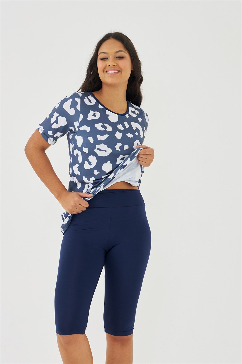 Kısa Kollu Yarı Kapalı Mayo Lacivert T503-19 Remsa Mayo