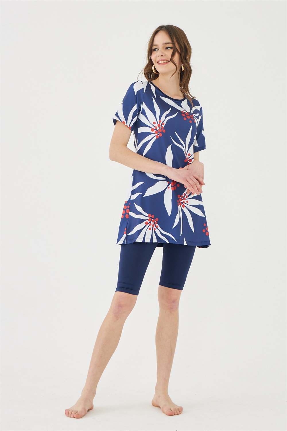 Kısa Kollu Yarı Kapalı Mayo Lacivert T503-159 Remsa Mayo