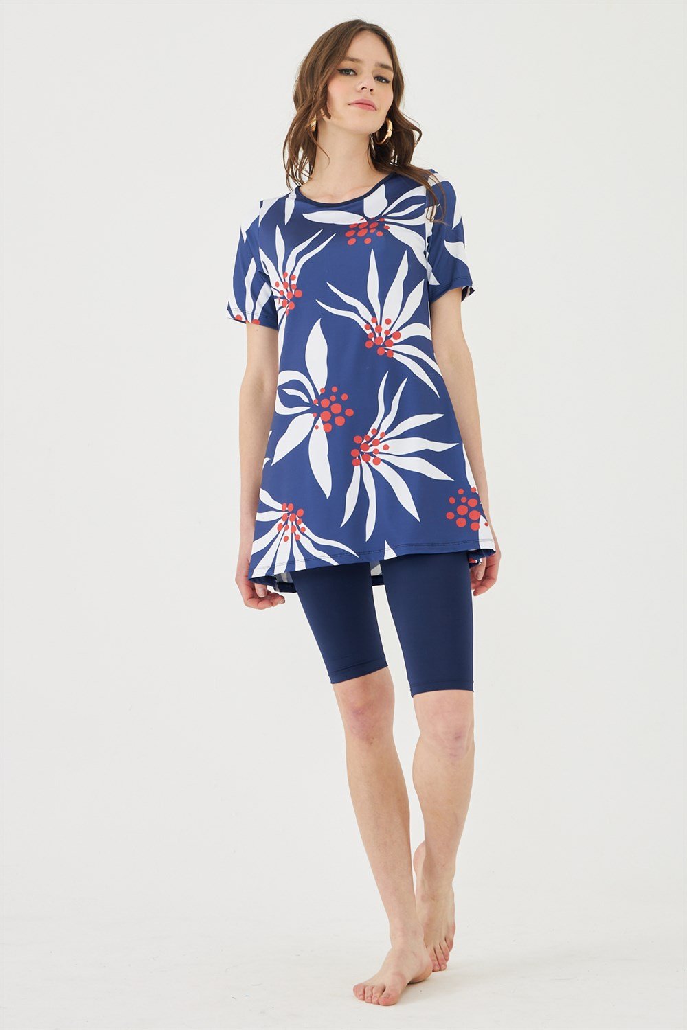 Kısa Kollu Yarı Kapalı Mayo Lacivert T503-159 Remsa Mayo