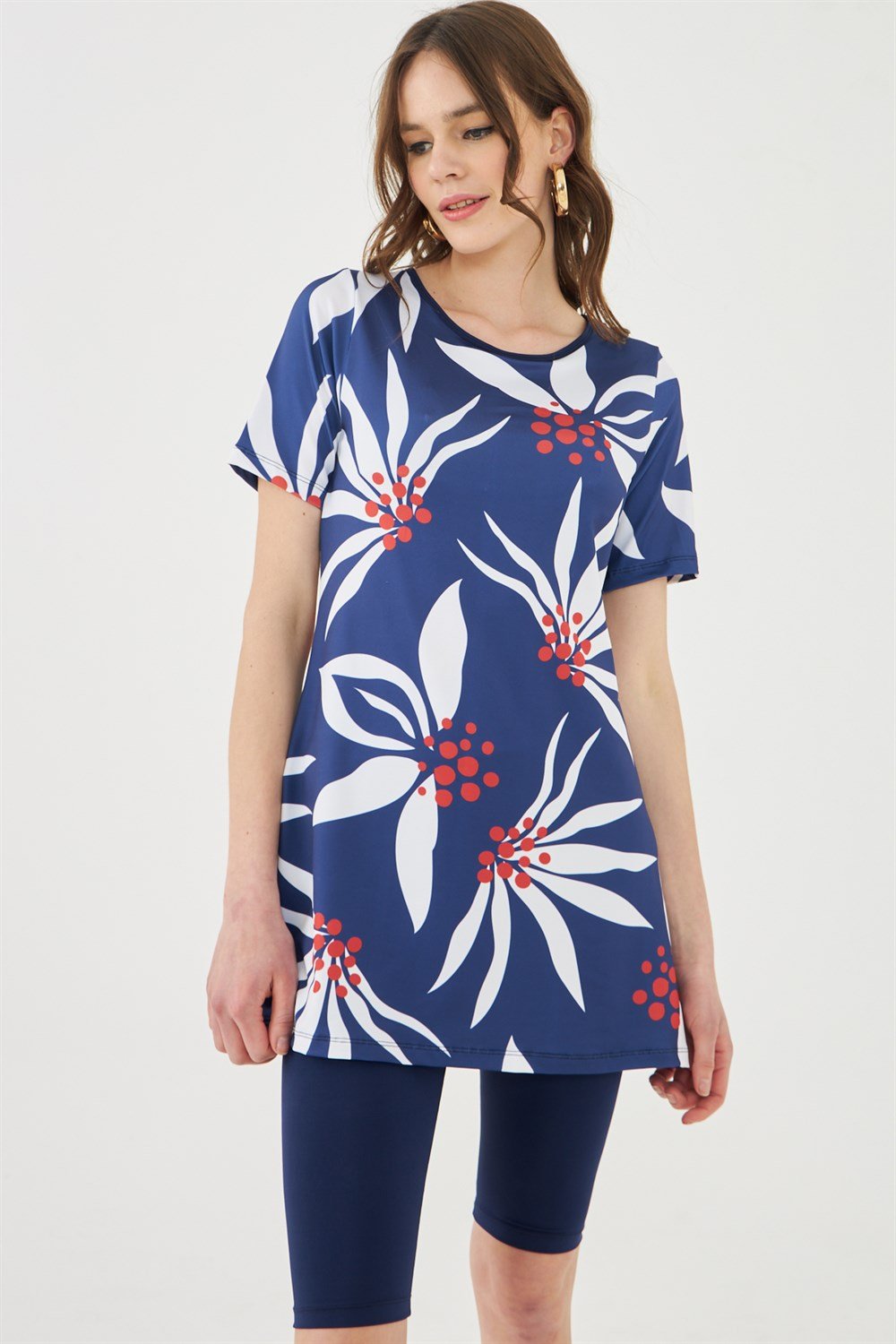 Kısa Kollu Yarı Kapalı Mayo Lacivert T503-159 Remsa Mayo