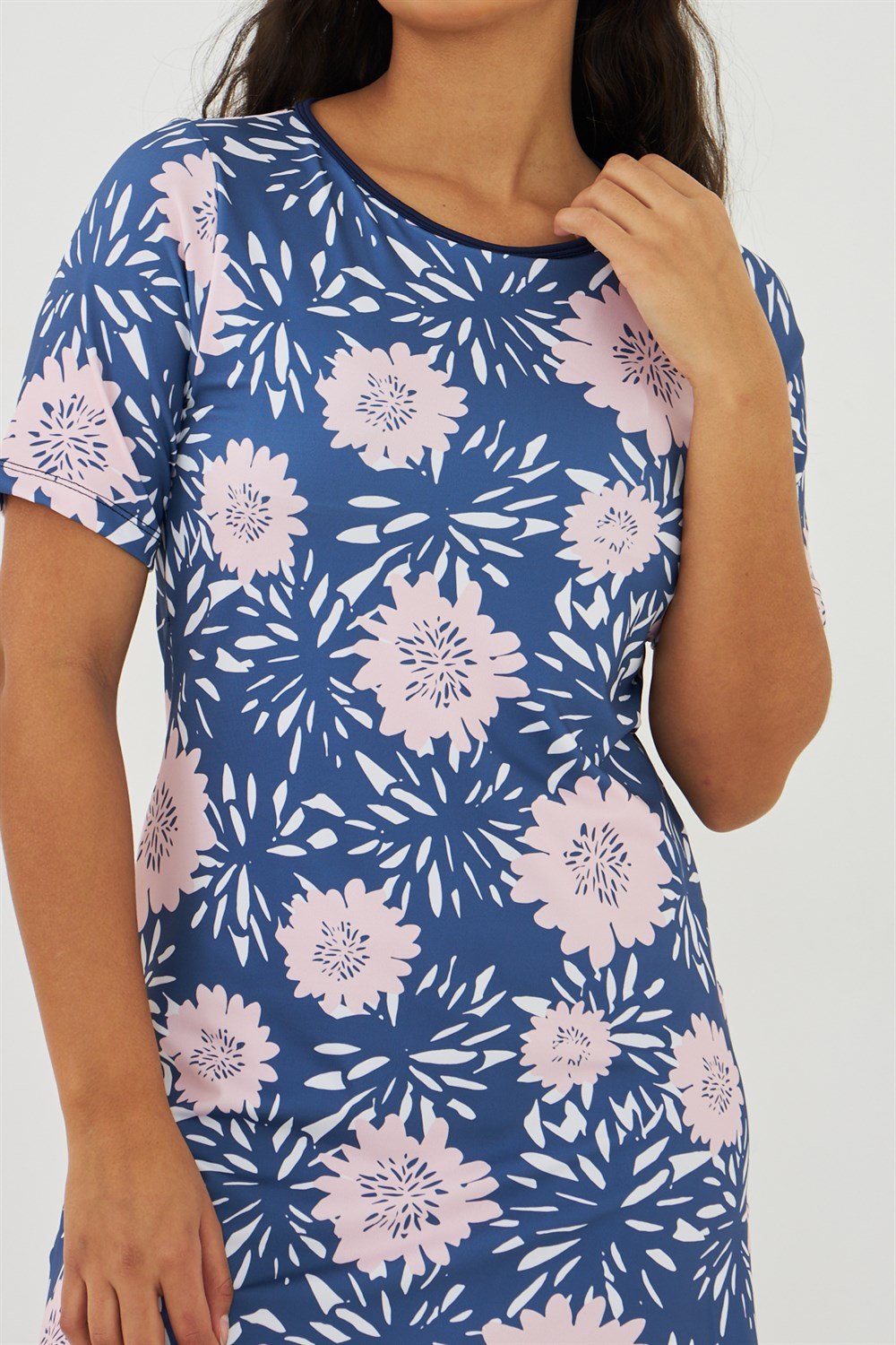 Kısa Kollu Yarı Kapalı Mayo Lacivert T503-421 Remsa Mayo