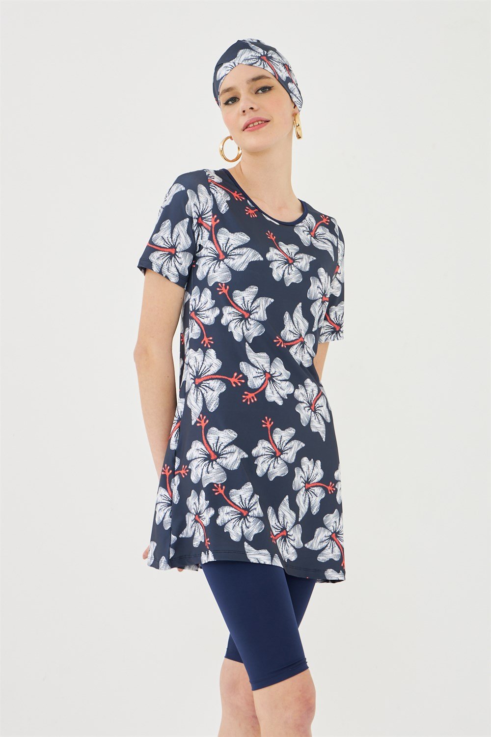 Kısa Kollu Yarı Kapalı Mayo Lacivert T503-666 Remsa Mayo