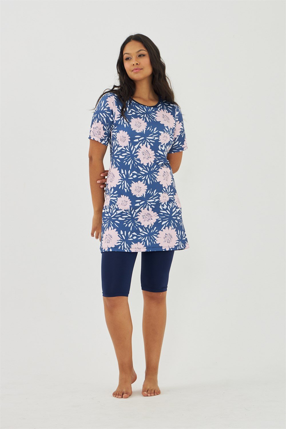 Kısa Kollu Yarı Kapalı Mayo Lacivert T503-421 Remsa Mayo