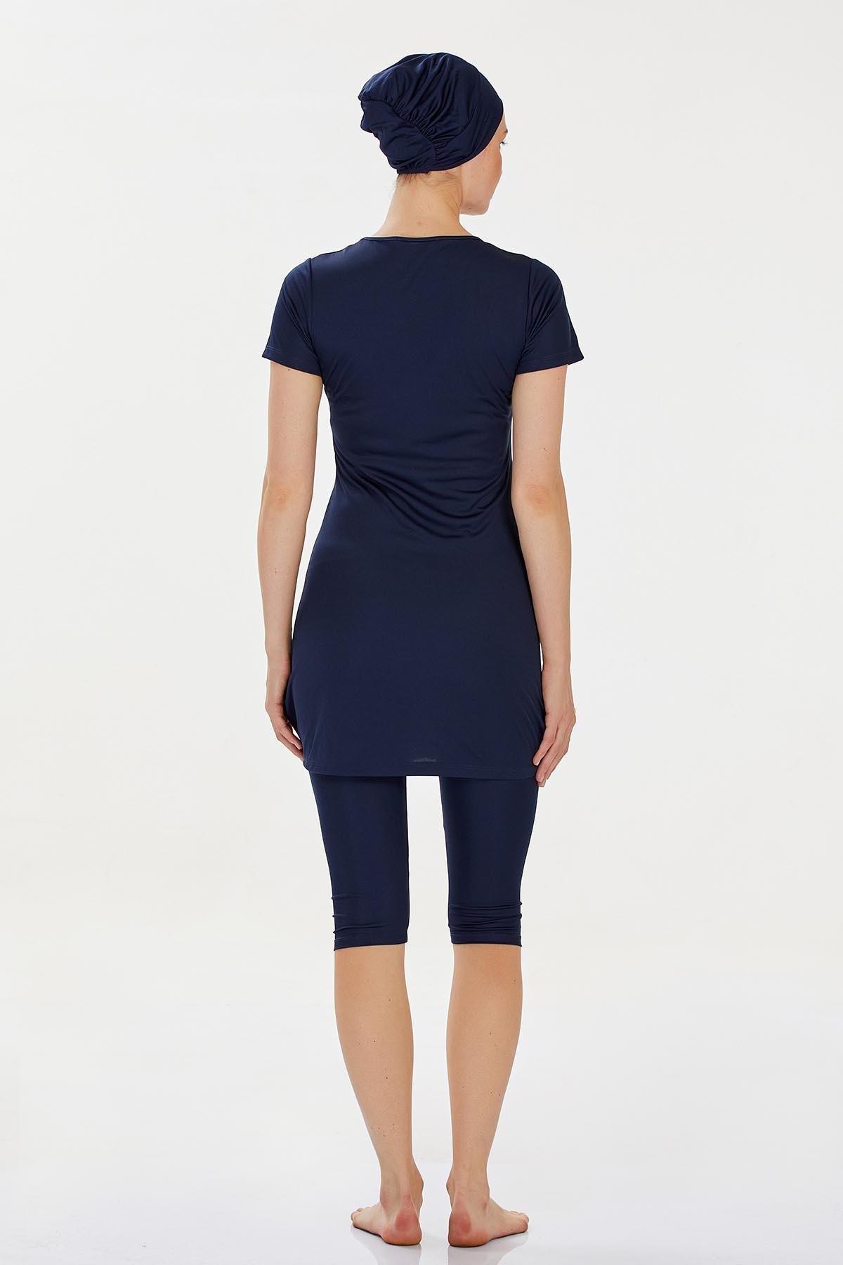 Kısa Kollu Yarı Kaplı Mayo Margarıt 9091 Koyu Lacivert