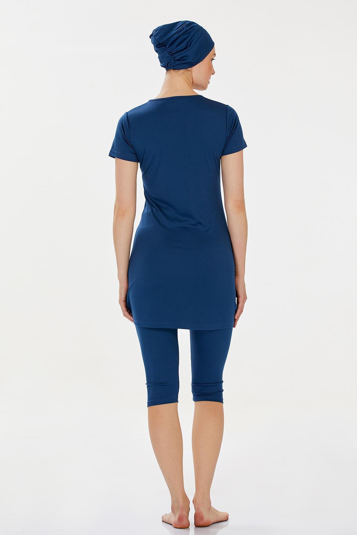 Kısa Kollu Yarı Kaplı Mayo Margarıt 9091 Açık Lacivert