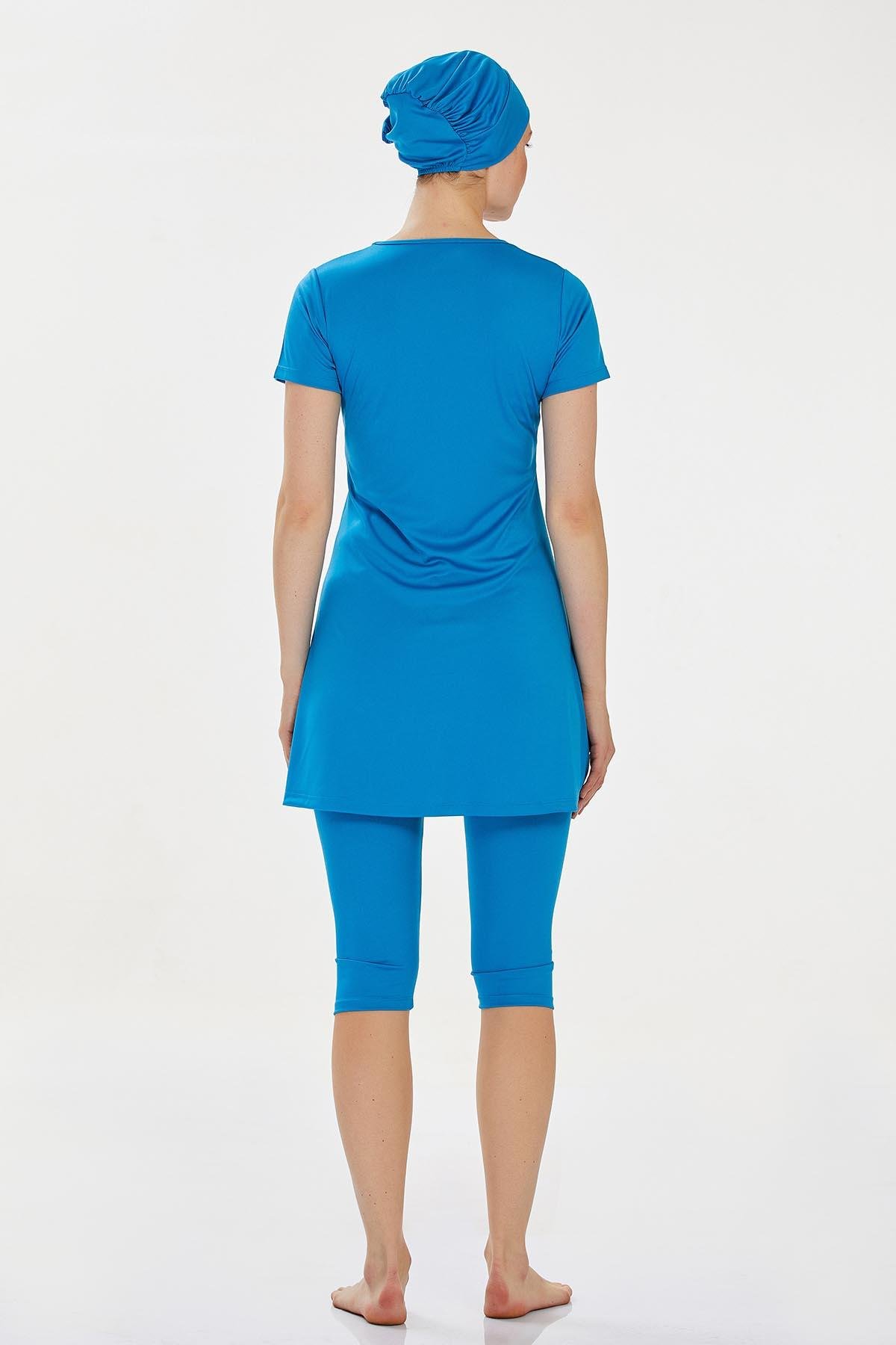 Kısa Kollu Yarı Kaplı Mayo Margarıt 9091 Petrol