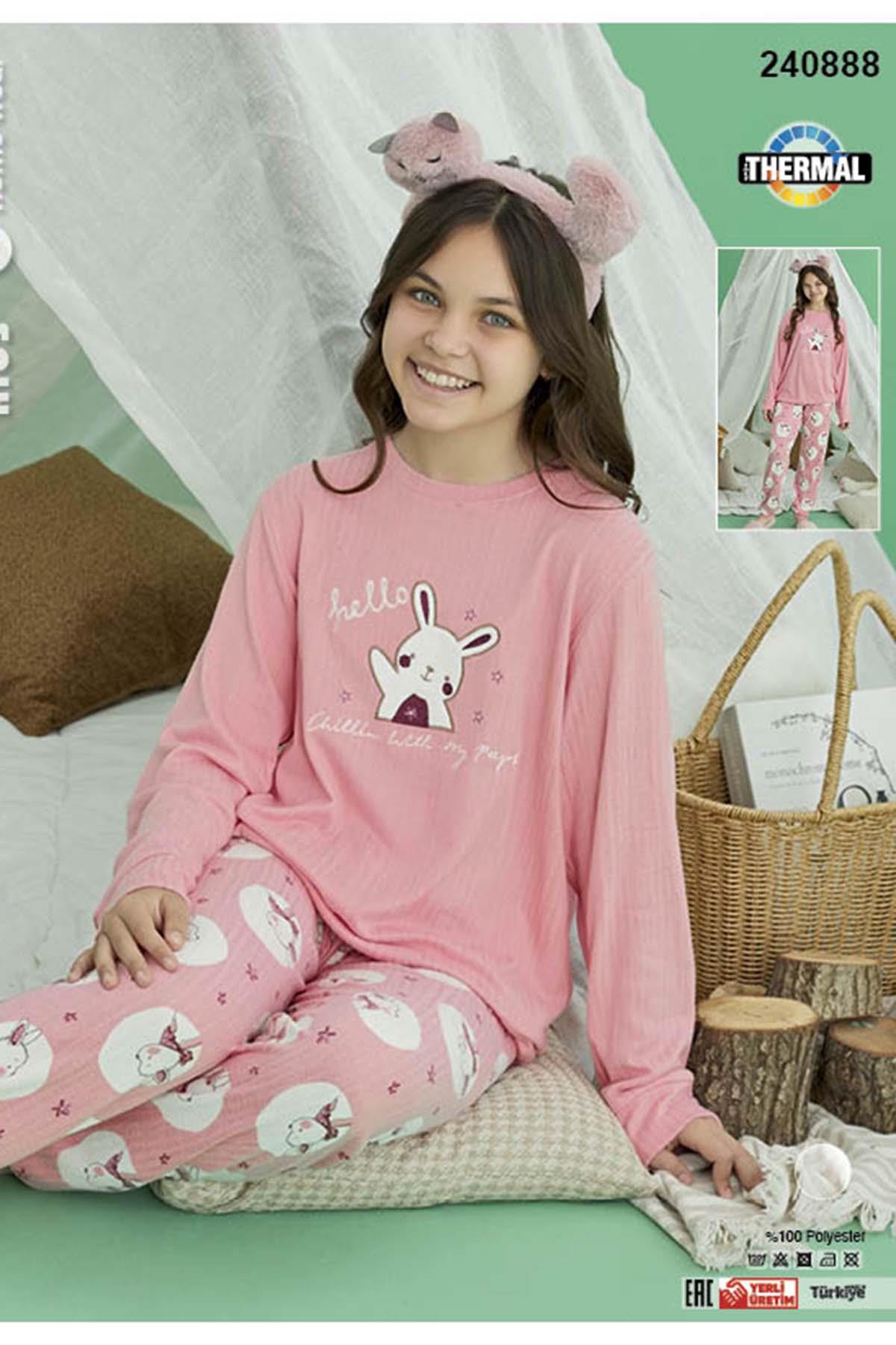Kız Çocuk Aydoğan Termal Pijama Takımı 240888 Pembe