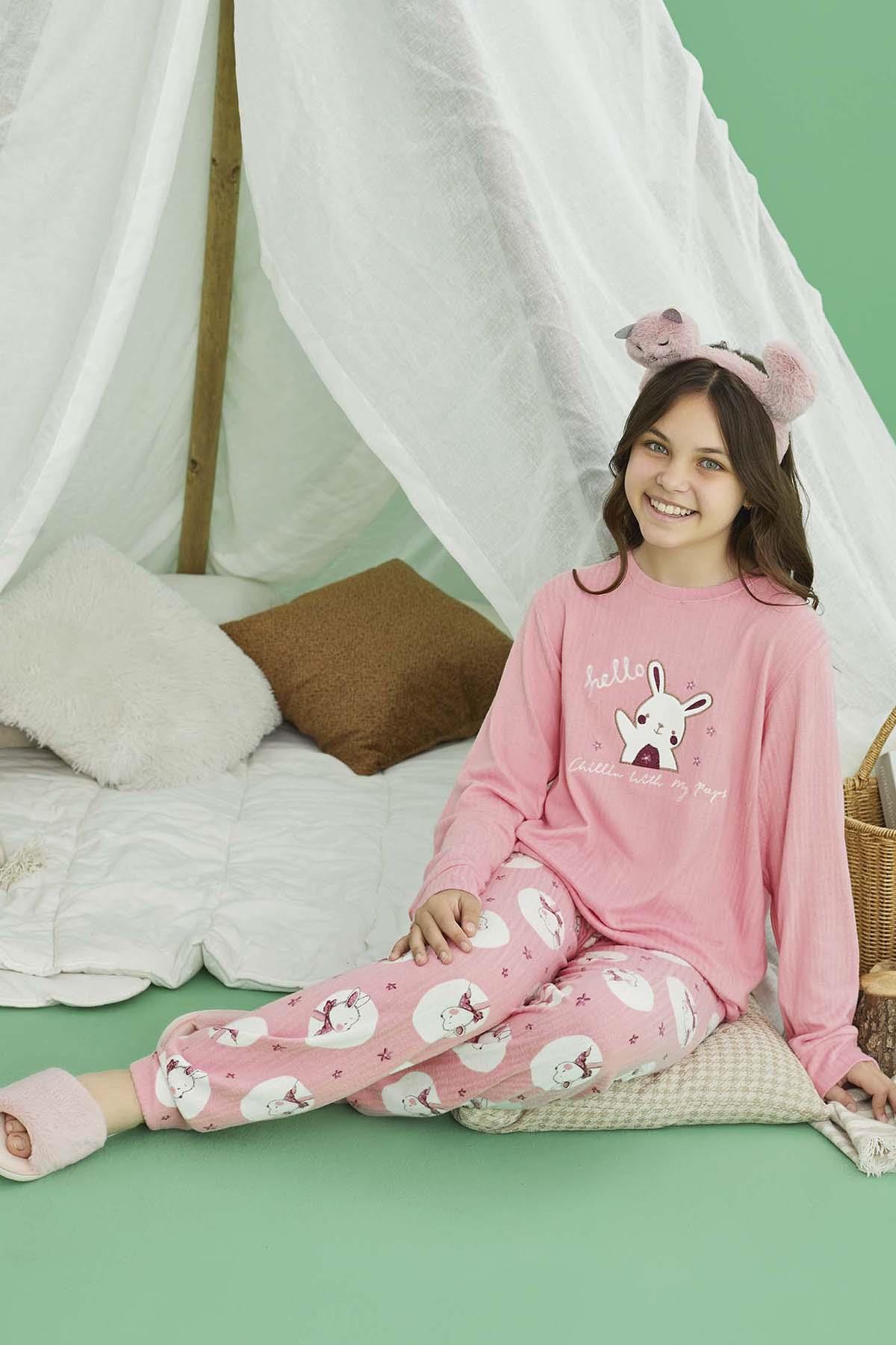 Kız Çocuk Aydoğan Termal Pijama Takımı 240888 Pembe