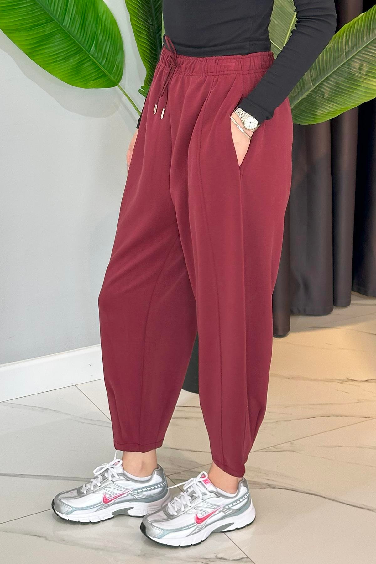 Konik Form Modal Pantolon 34514 Mürdüm