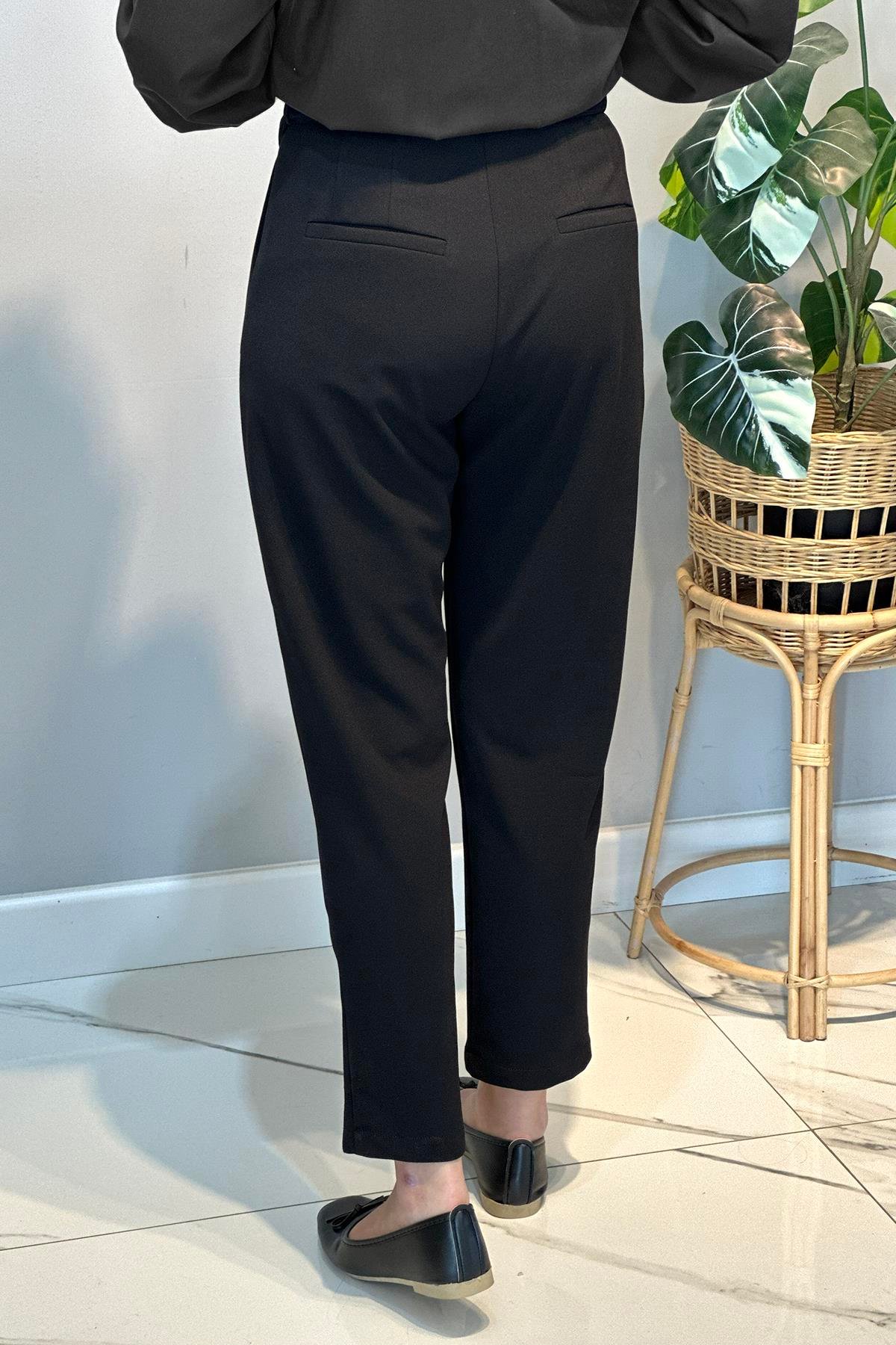 Kuşak Detay Pantolon 16124 Siyah