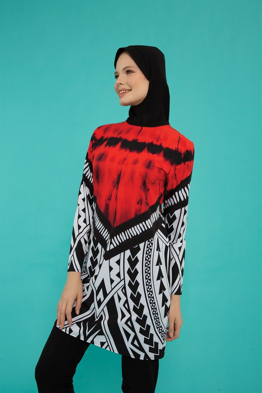 Likralı Tam Kapalı Haliç Tesettür Mayo