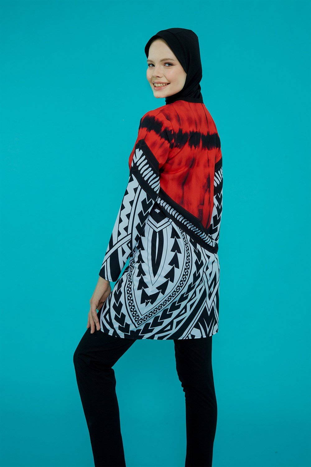 Likralı Tam Kapalı Haliç Tesettür Mayo