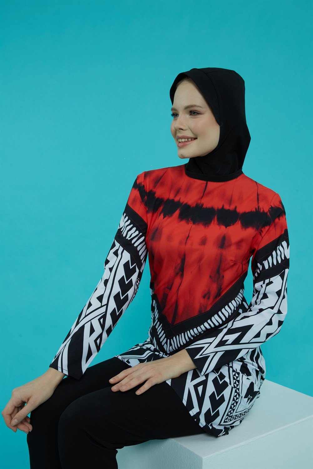 Likralı Tam Kapalı Haliç Tesettür Mayo