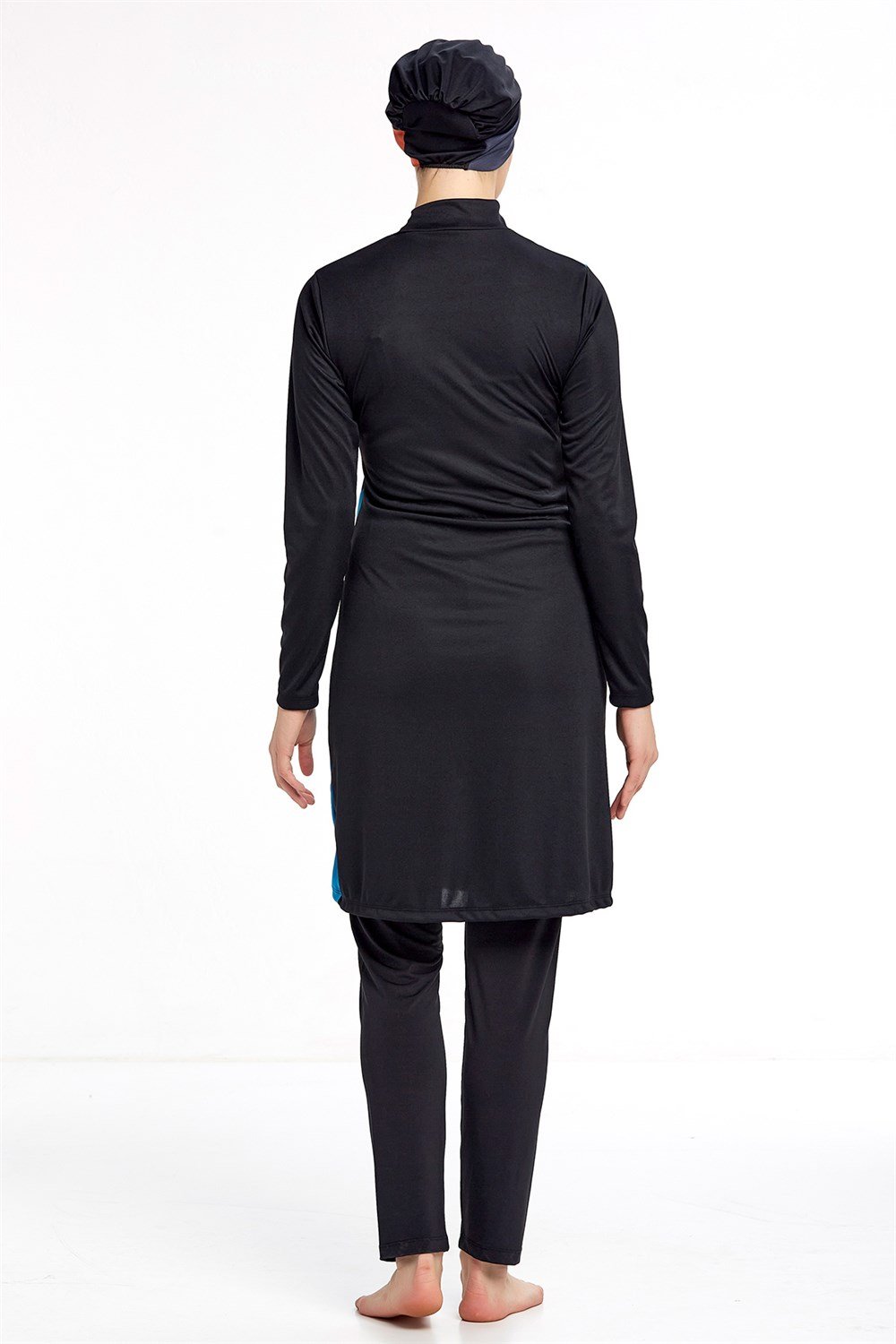 Likralı Tam Kapalı Mayo 0914 Siyah