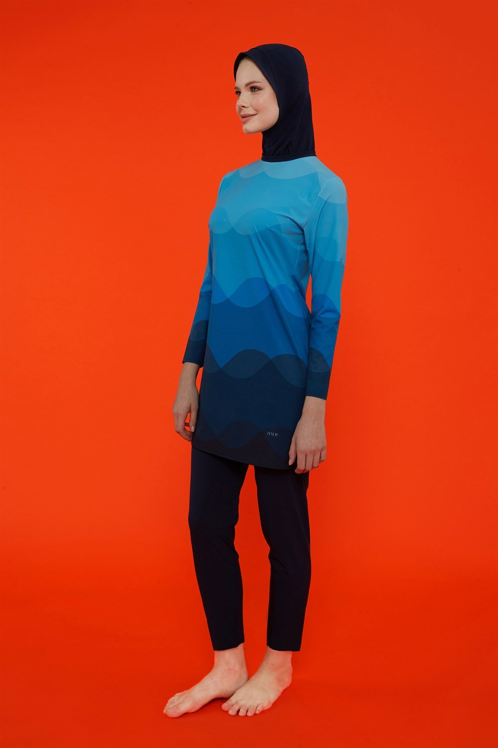 Likralı Tam Kapalı Okyanus Tesettür Mayo