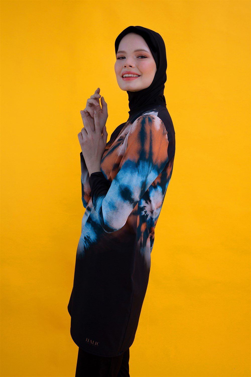 Likralı Tam Kapalı Rüzgar Gülü Tesettür Mayo