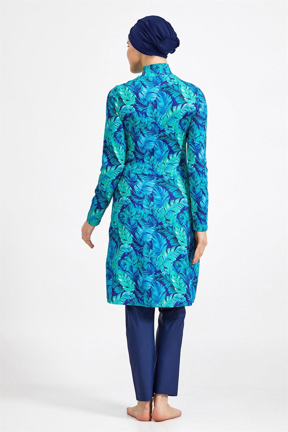 Likralı Tam Kapalı Tesettür Mayo 0908 Koyu Lacivert