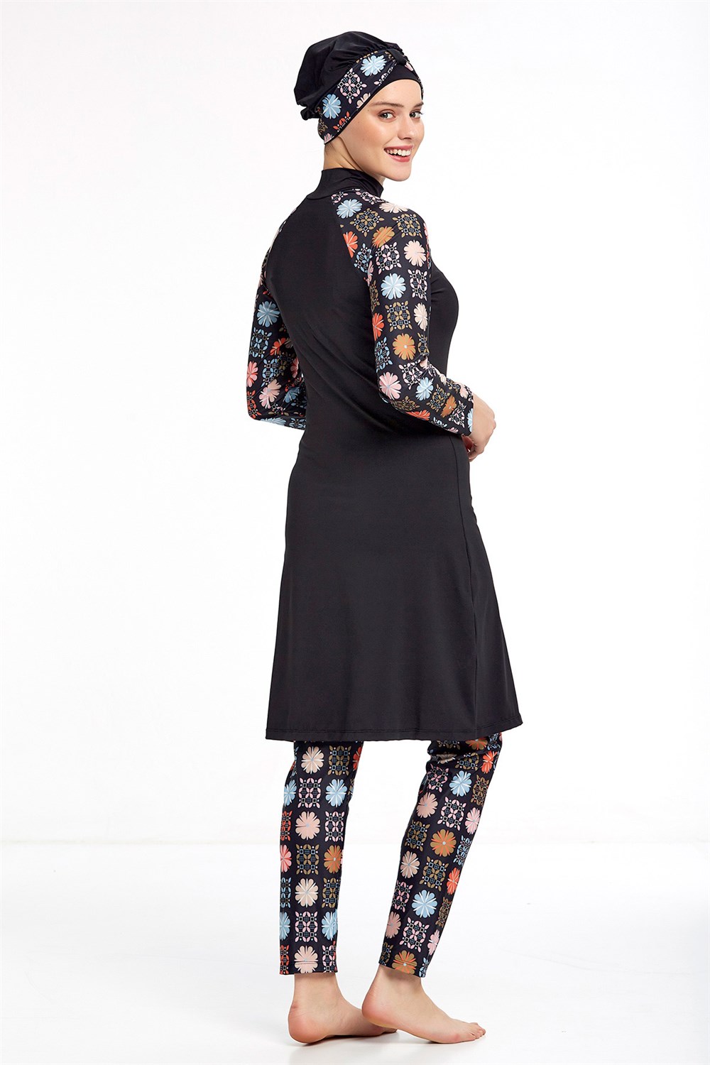 Likralı Tam Kapalı Tesettür Mayo 0911 Siyah