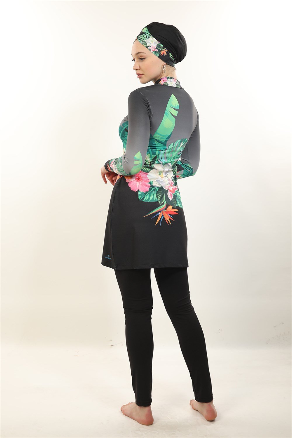 Likralı Tam Kapalı Tesettür Mayo 2104 Çiçek