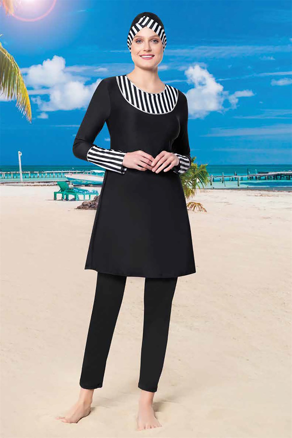 Likralı Tam Kapalı Tesettür Mayo 22130-1 