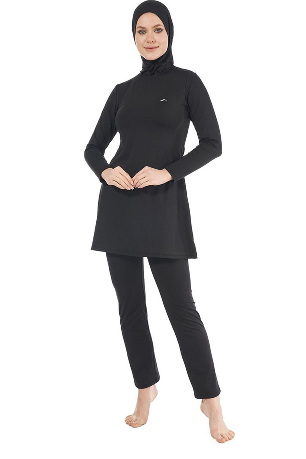 Likralı Tam Kapalı Tesettür Mayo 22901 Siyah