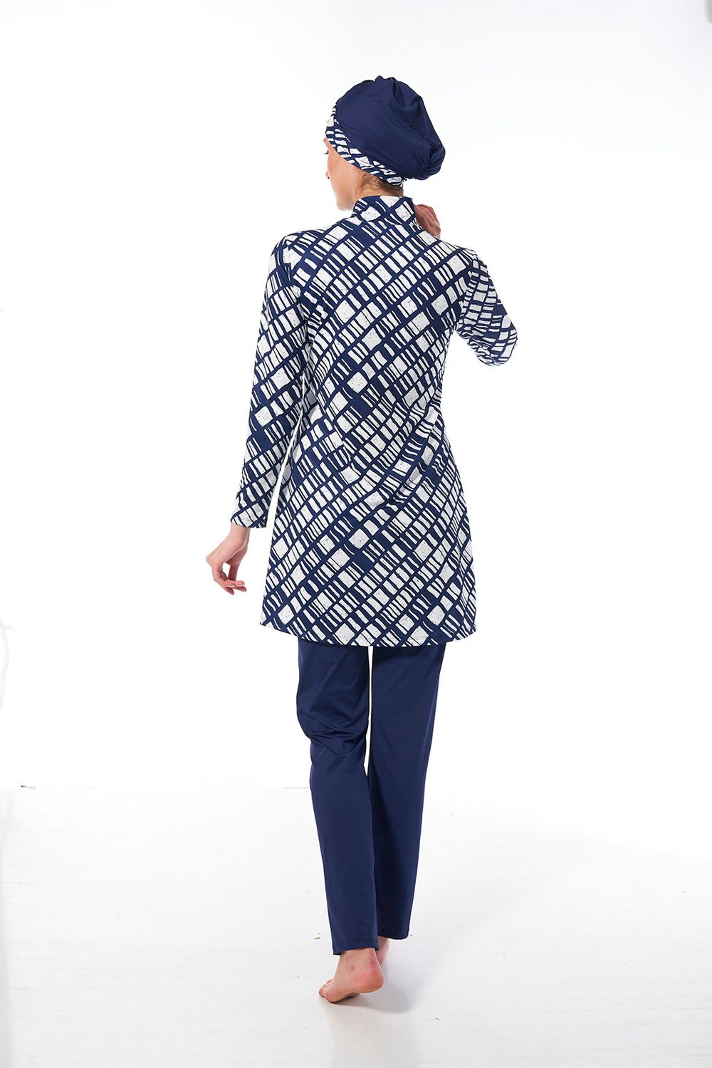 Likralı Tam Kapalı Tesettür Mayo 22905 Lacivert