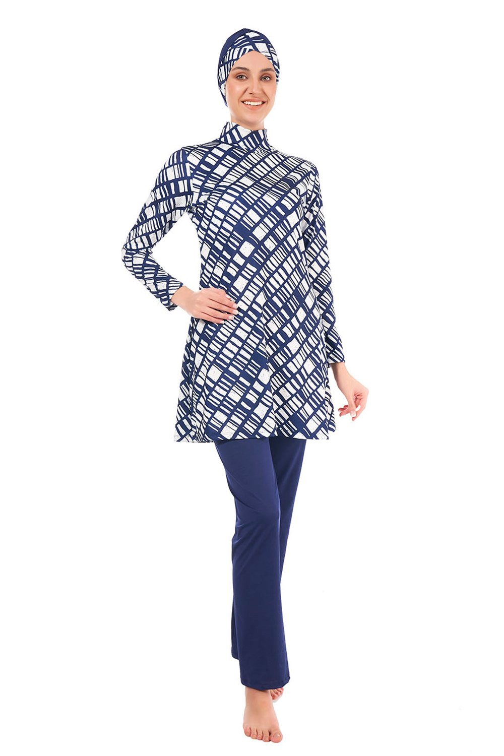 Likralı Tam Kapalı Tesettür Mayo 22905 Lacivert