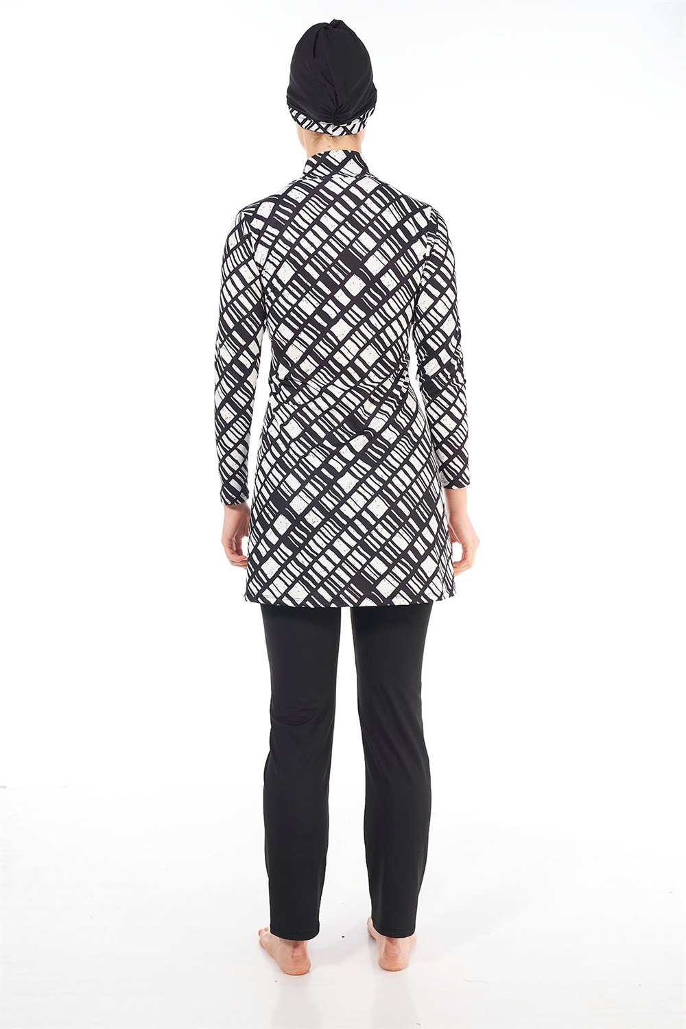 Likralı Tam Kapalı Tesettür Mayo 22905 Siyah