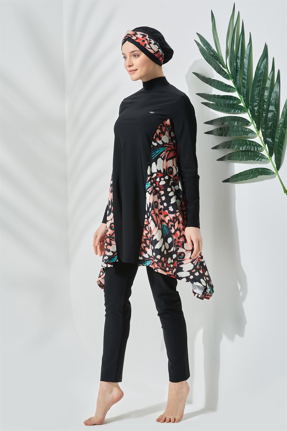 Likralı Tam Kapalı Tesettür Mayo 3040 Siyah