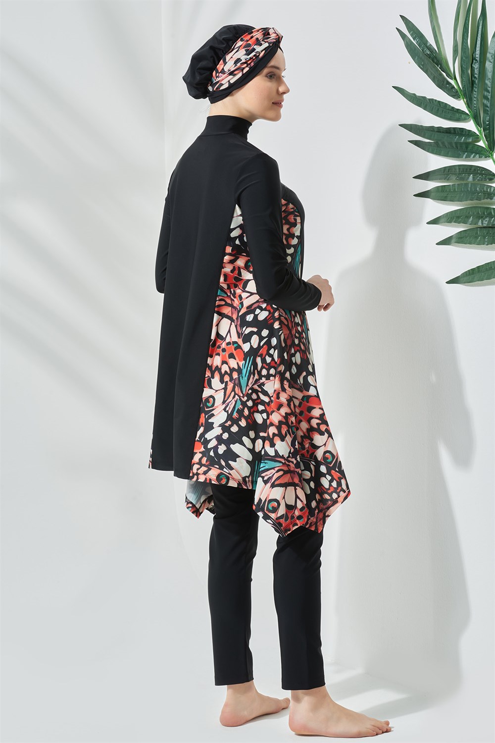 Likralı Tam Kapalı Tesettür Mayo 3040 Siyah