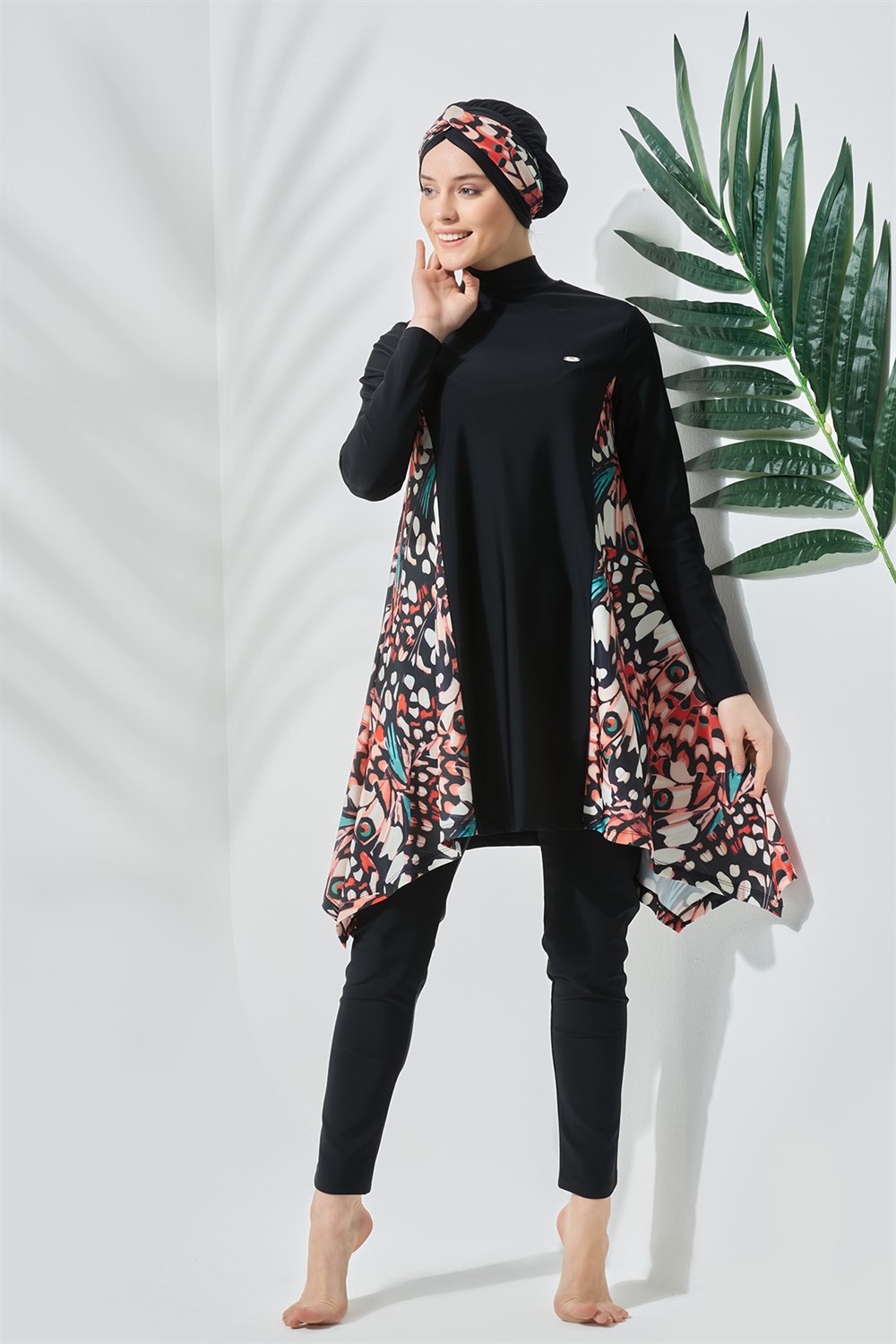 Likralı Tam Kapalı Tesettür Mayo 3040 Siyah