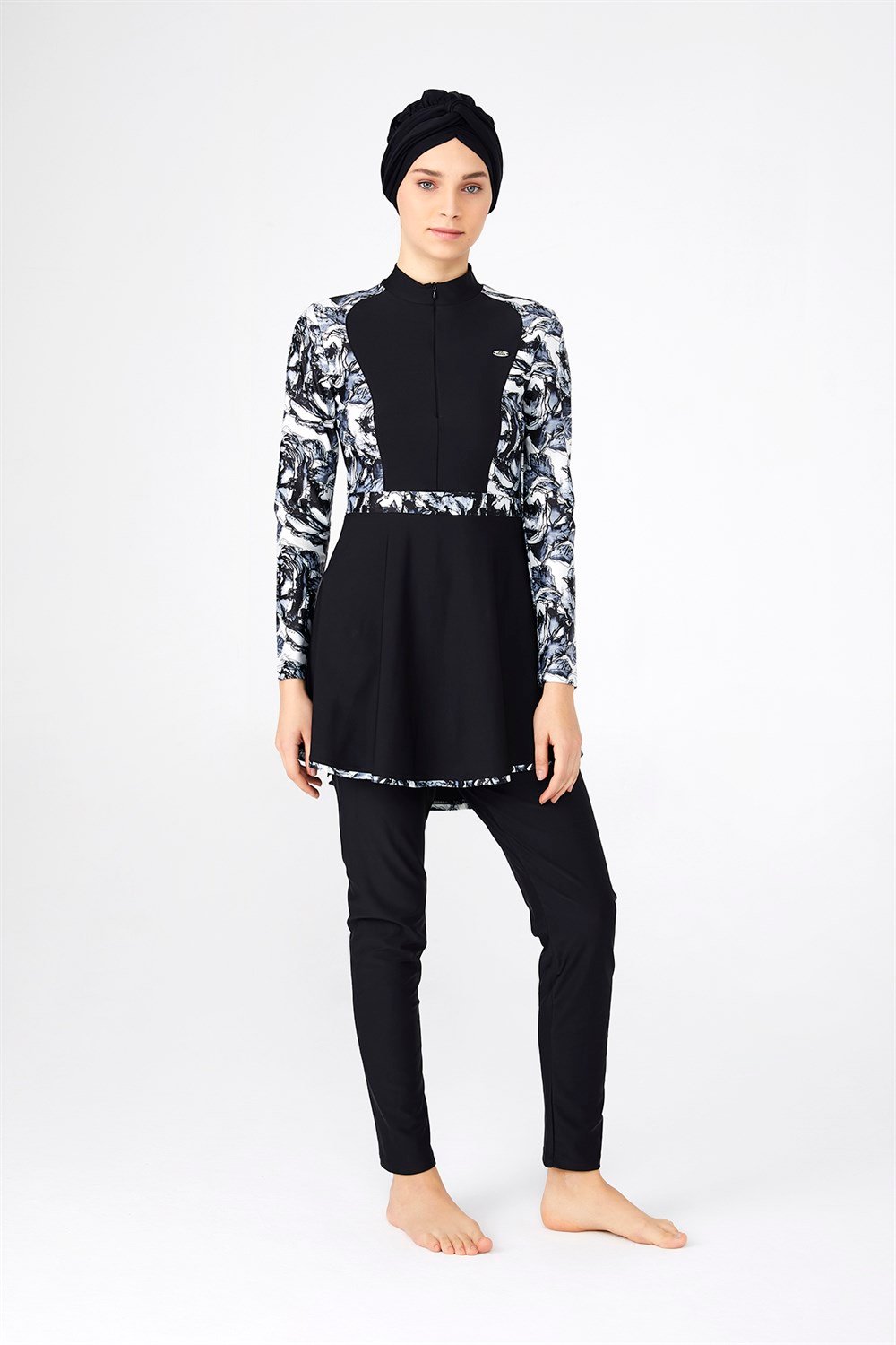 Likralı Tam Kapalı Tesettür Mayo 4243 Siyah