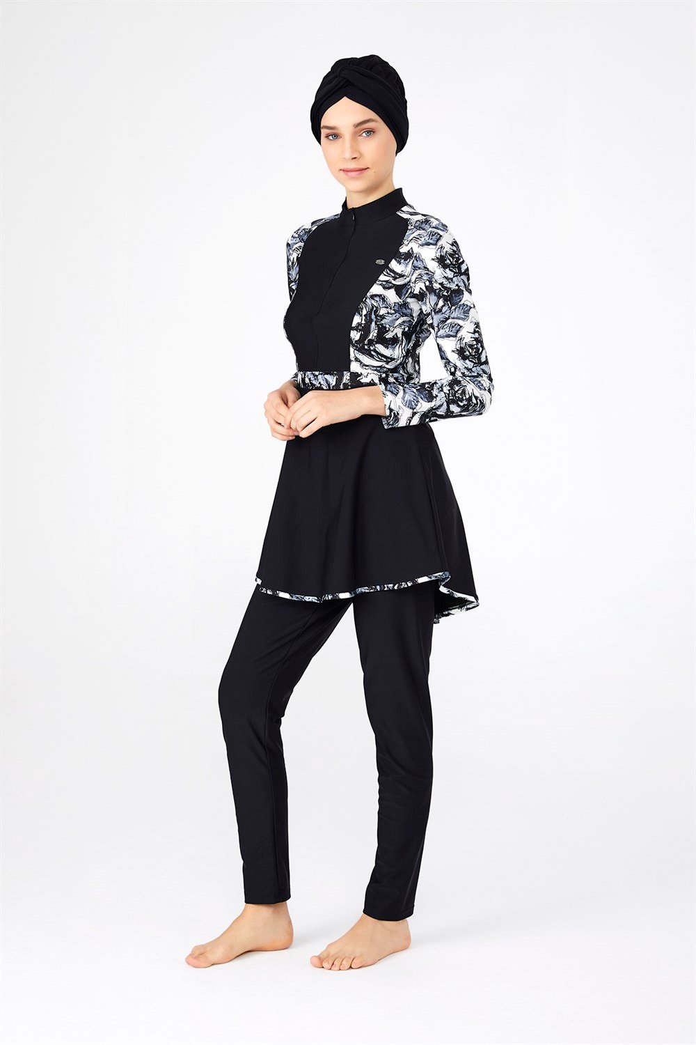 Likralı Tam Kapalı Tesettür Mayo 4243 Siyah