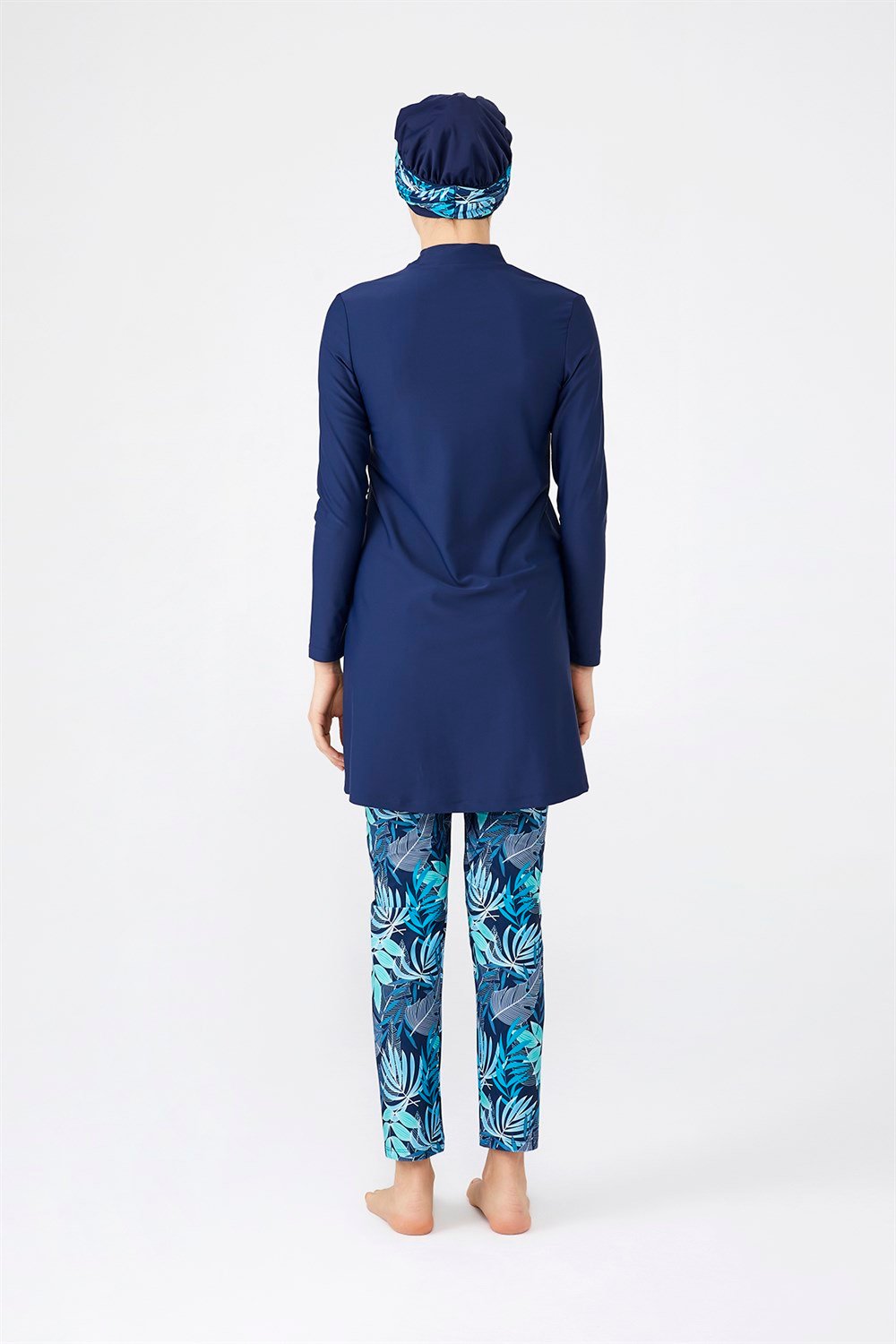 Likralı Tam Kapalı Tesettür Mayo 4256 Koyu Lacivert