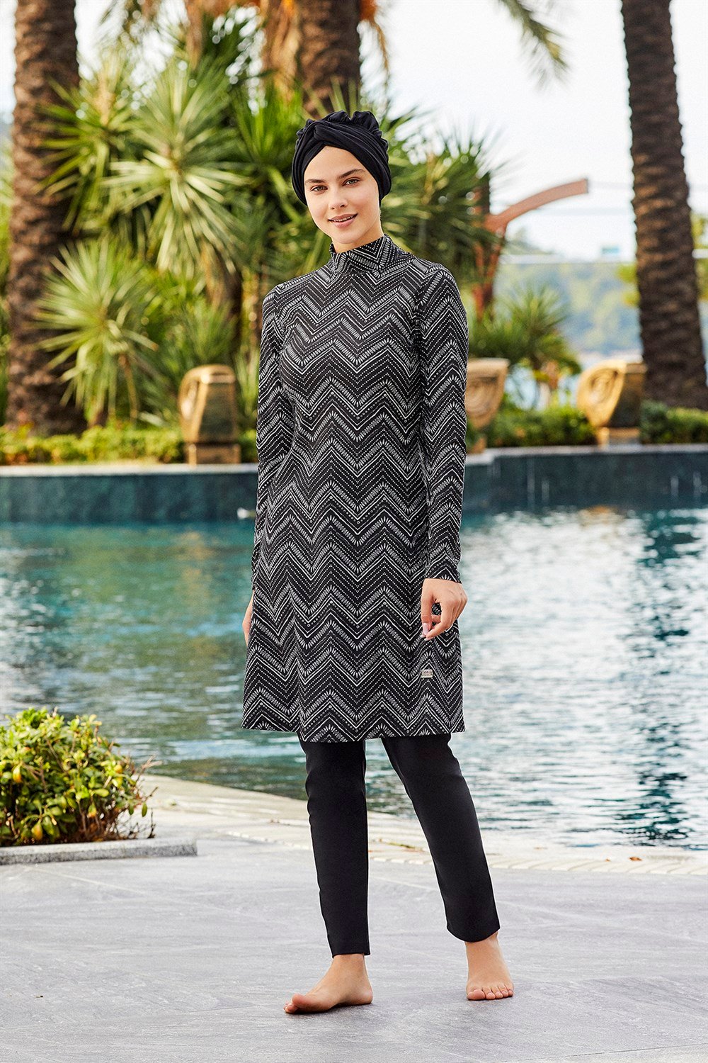 Likralı Tam Kapalı Tesettür Mayo 4260 Siyah