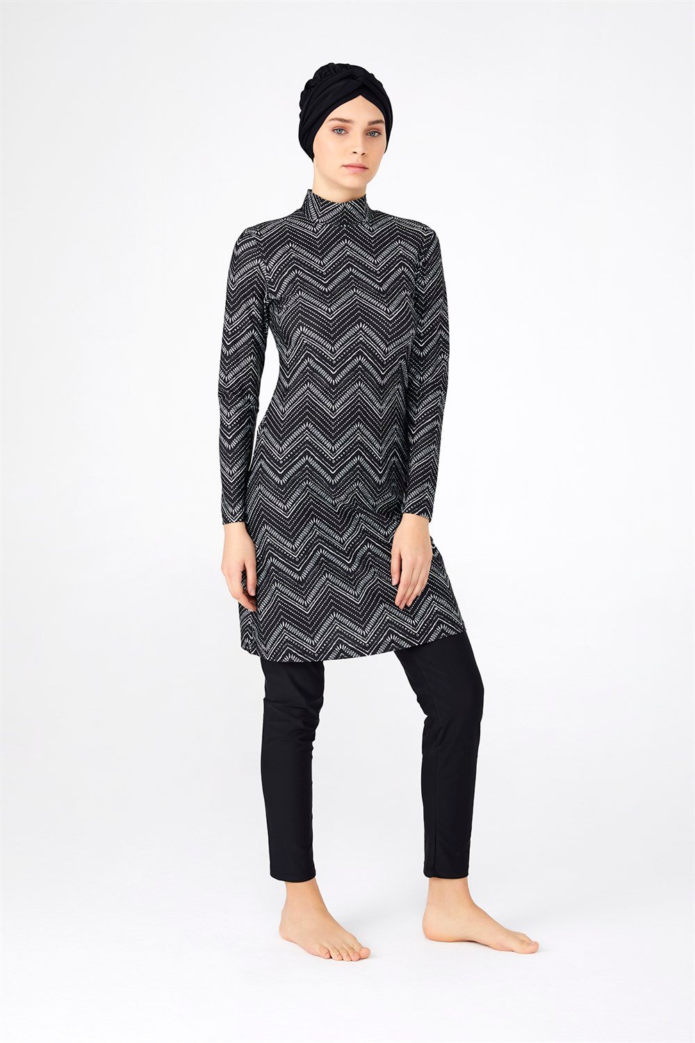 Likralı Tam Kapalı Tesettür Mayo 4260 Siyah