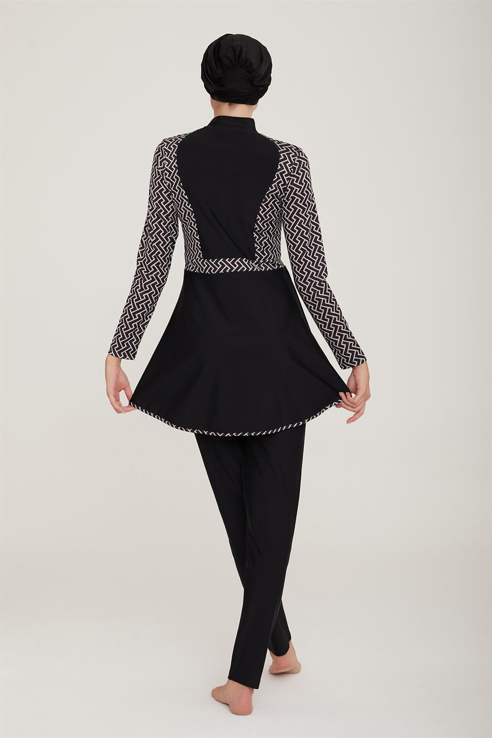 Likralı Tam Kapalı Tesettür Mayo Andromeda 2 4427 Siyah Remsa Mayo