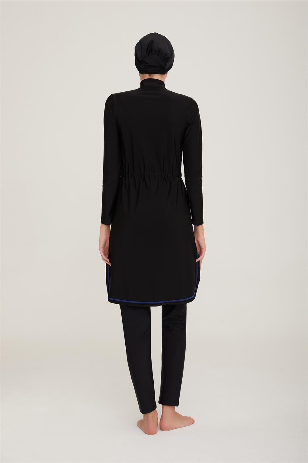 Likralı Tam Kapalı Tesettür Mayo Chrıs 4440 Siyah Remsa Mayo