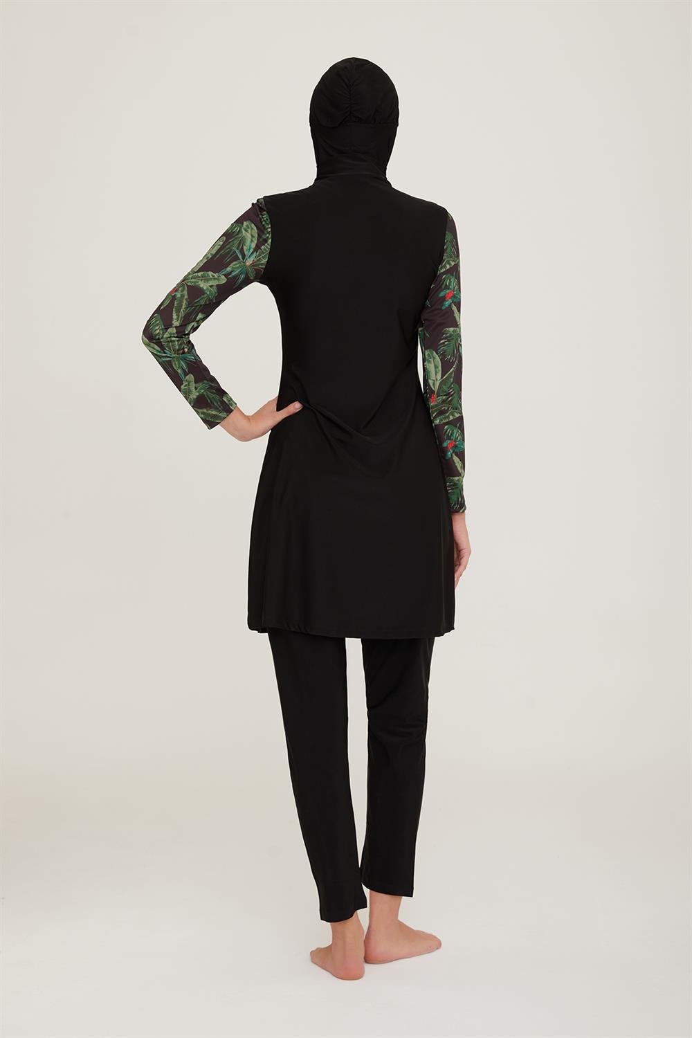 Likralı Tam Kapalı Tesettür Mayo Harry 4425 Siyah Remsa Mayo