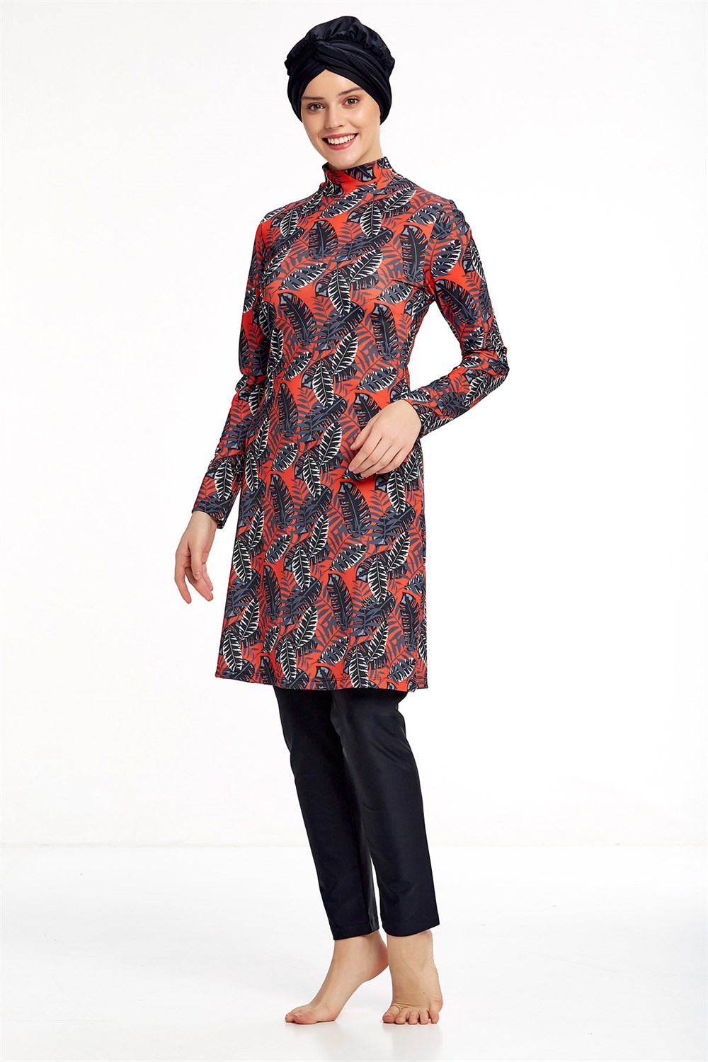 Likralı Tam Kapalı Tesettür Mayo Maresiva 0511 Siyah