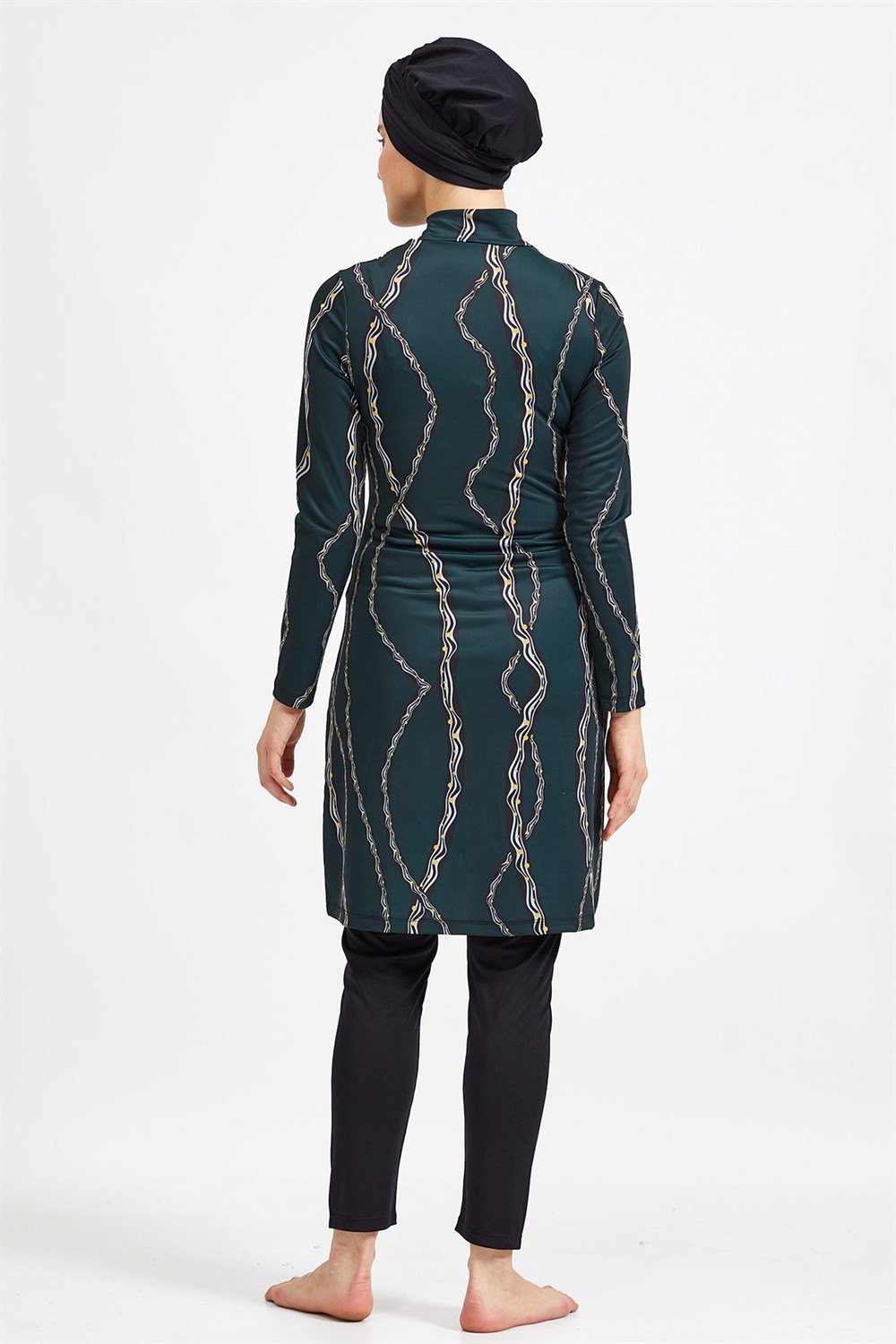 Likralı Tam Kapalı Tesettür Mayo Maresiva 0504 Siyah