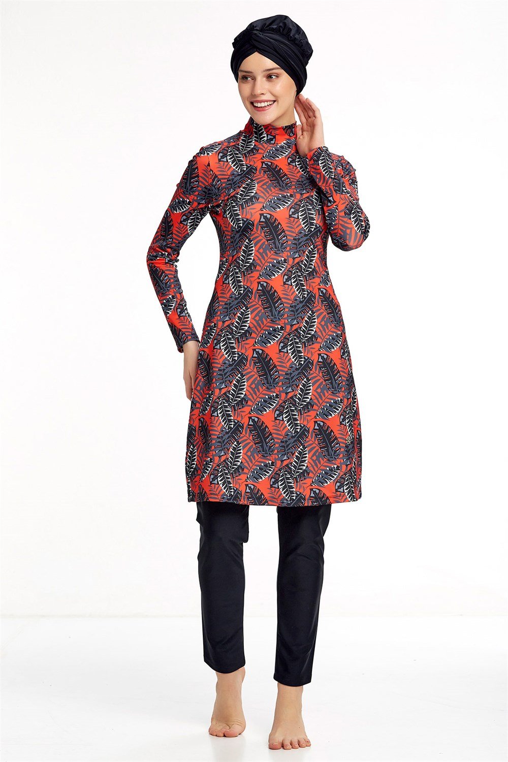 Likralı Tam Kapalı Tesettür Mayo Maresiva 0511 Siyah