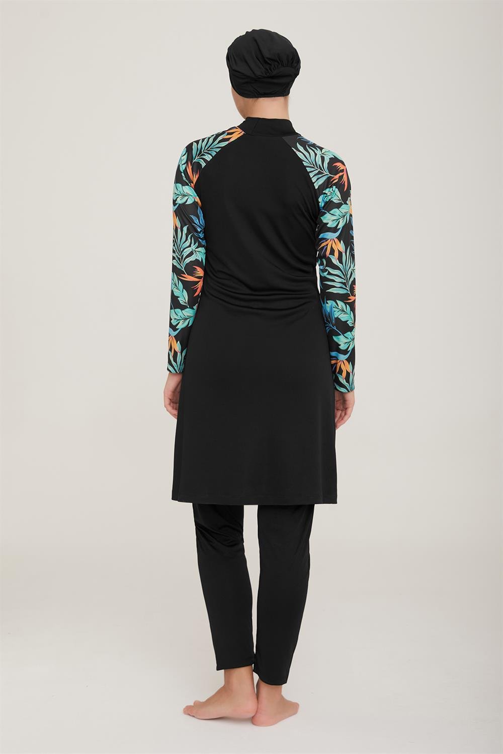 Likralı Tam Kapalı Tesettür Mayo Procyon 1 9015 Siyah Remsa Mayo