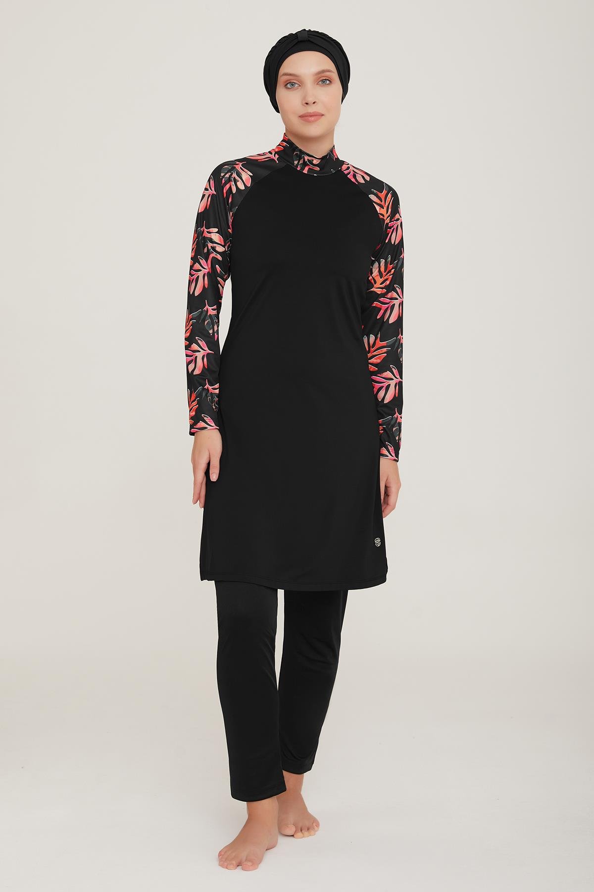 Likralı Tam Kapalı Tesettür Mayo Procyon 2 9014 Siyah Remsa Mayo