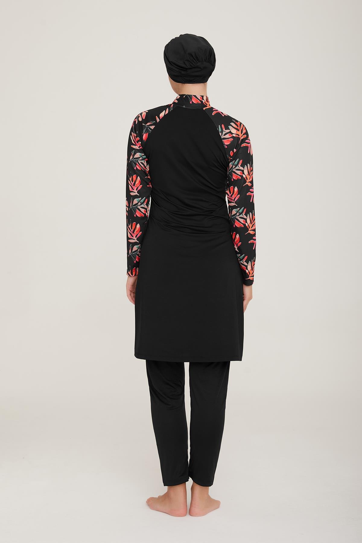 Likralı Tam Kapalı Tesettür Mayo Procyon 2 9014 Siyah Remsa Mayo