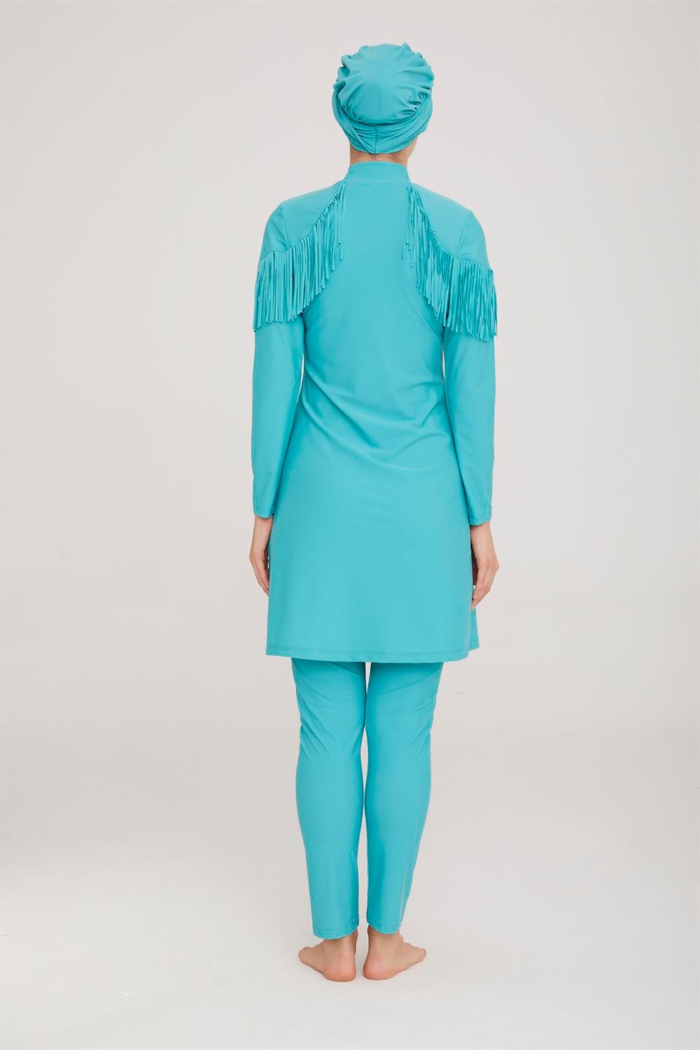 Likralı Tam Kapalı Tesettür Mayo Ramıra 4105 Mint Remsa Mayo