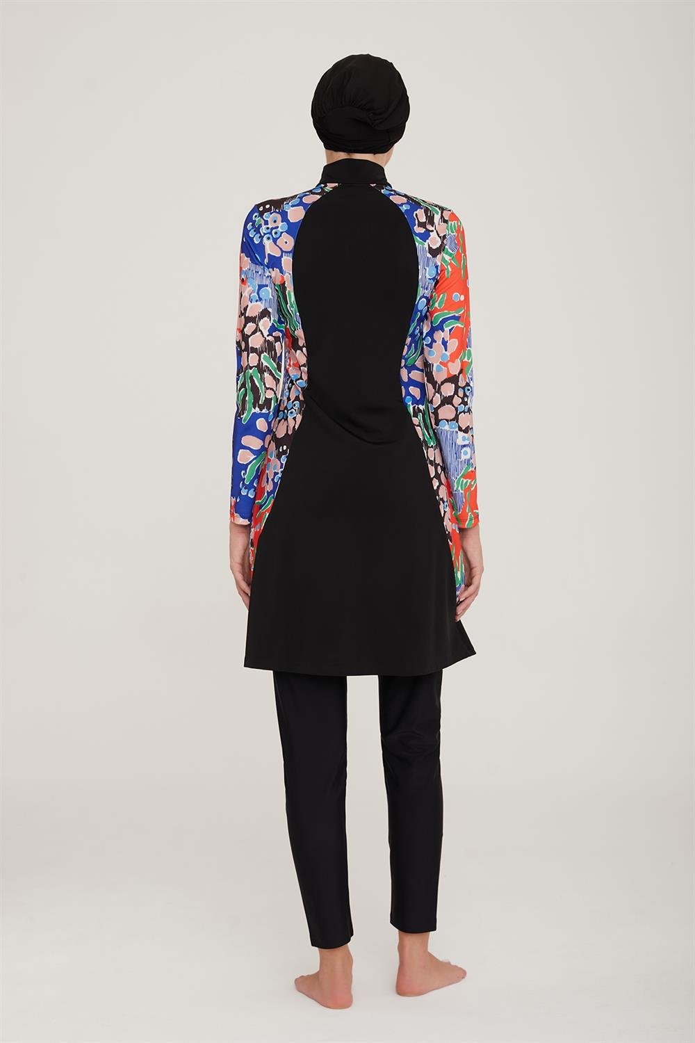 Likralı Tam Kapalı Tesettür Mayo Soft 3 4424 Siyah Remsa Mayo