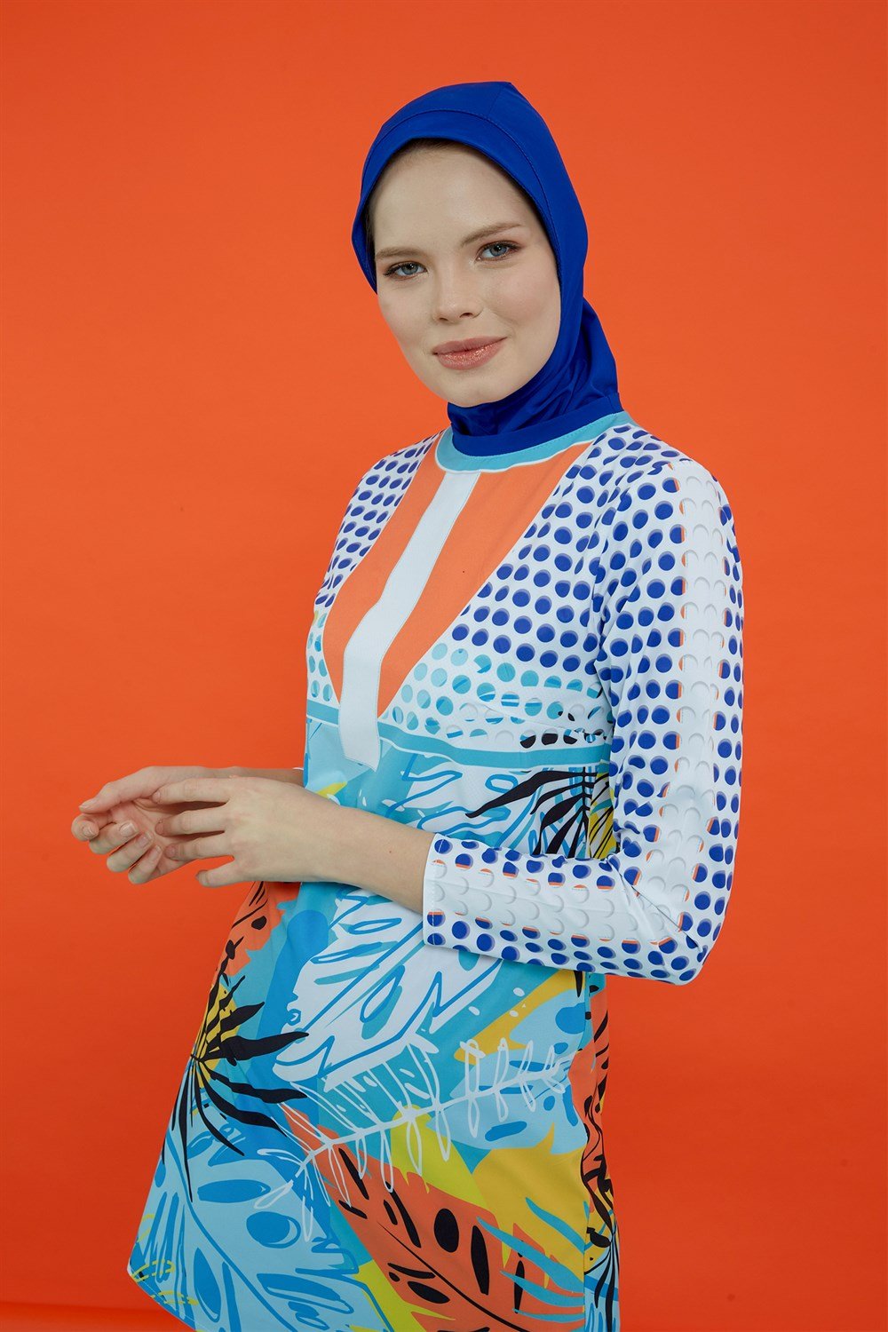 Likralı Tam Kapalı Yaz Neşesi Tesettür Mayo