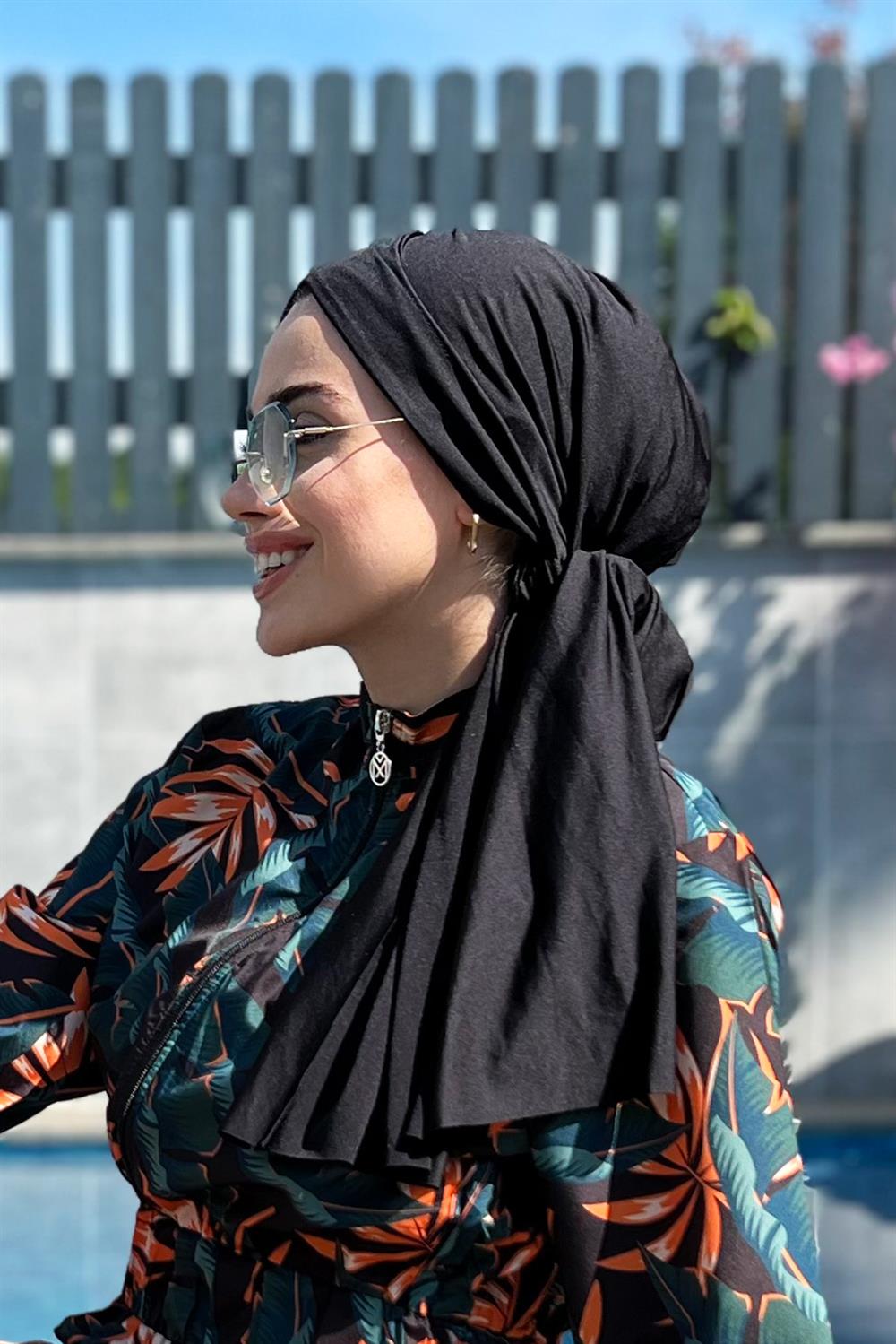 Mayo Kumaşından Şal gibi Bağlanabilir Eşarp Bone Tek parça RBE 012